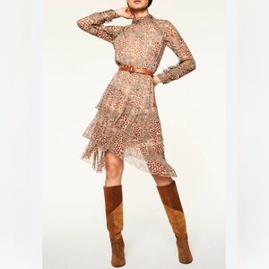 Ba&sh Geometric Patterned Brown Dress